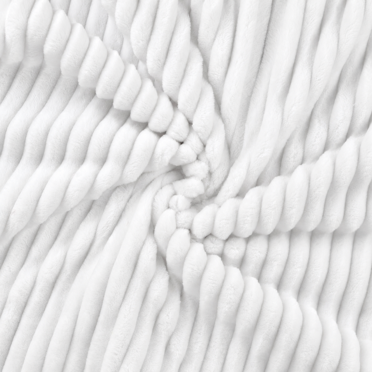 Minky Stripe BIANCO - Tessuto pile a coste, altezza 150 cm