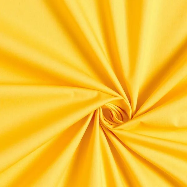 Cotone 100 % popeline certificato Oeko Tex giallo, altezza 146 cm