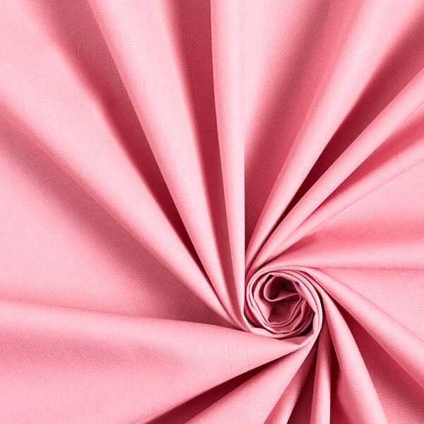 Cotone 100 % popeline certificato OEKO TEX Rosa confetto , altezza 146 cm