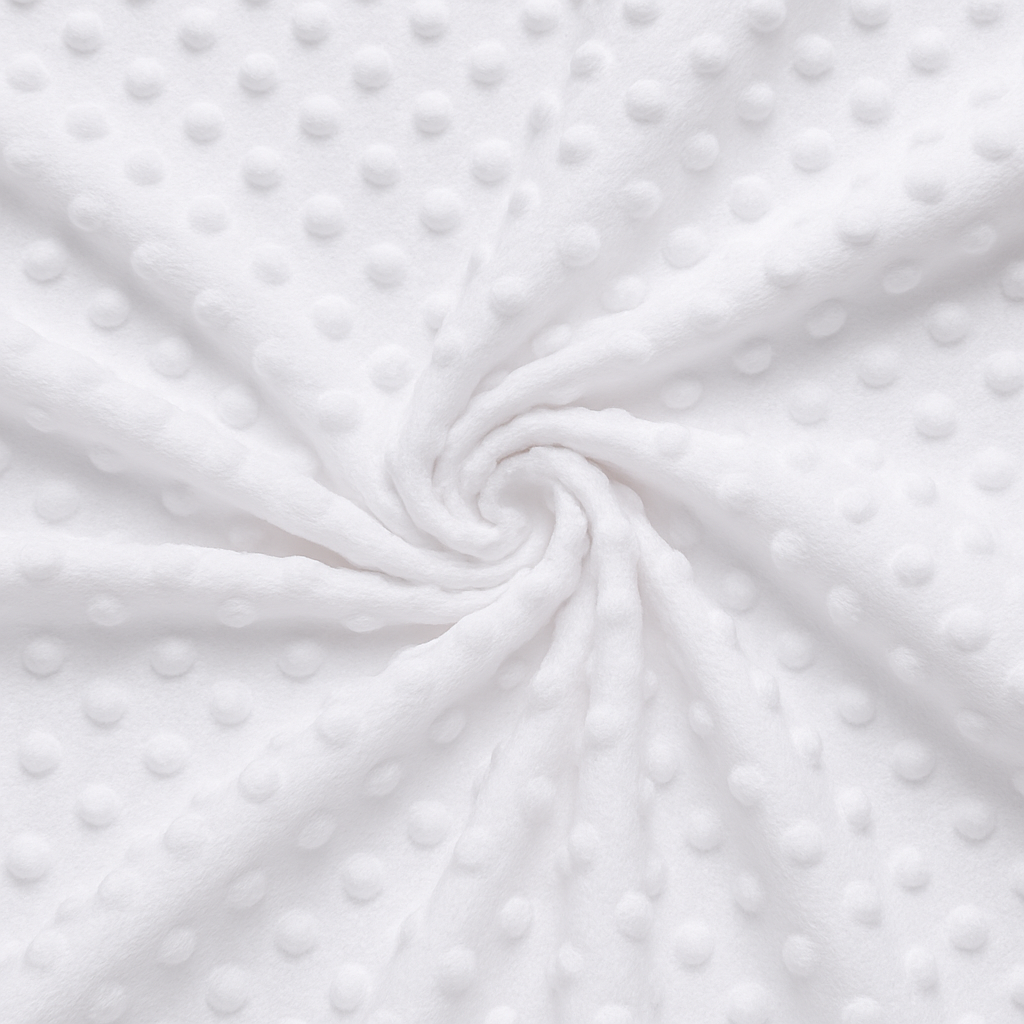 Minky pile bianco, altezza 150 cm, peso 250 g