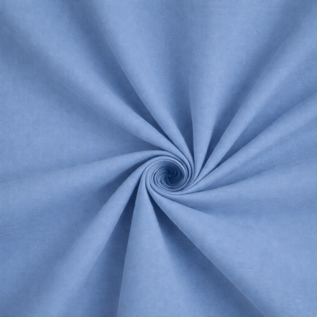 Cotone 100 % popeline certificato OEKO TEX dusty blu, altezza 146 cm