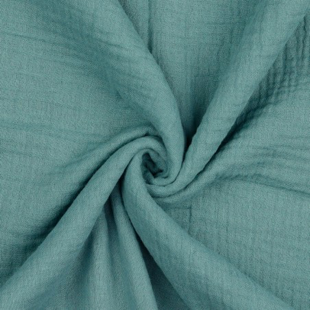 Mussola di cotone 100 %, certificato Oeko Tex, altezza 135 cm VERDE