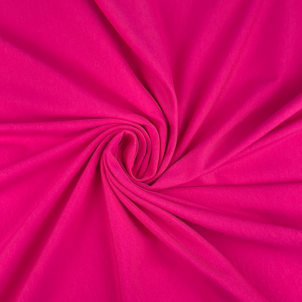 Jersey di cotone certificato OEKO TEX 95 % cotone 5% elastane, altezza 150 cm FUCSIA