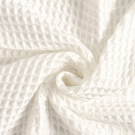 Nido d’ape 100% cotone certificato Oeko Tex altezza 150 cm bianco lana
