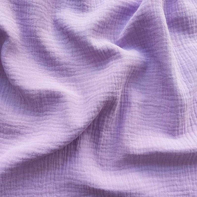 Mussola di cotone 100 %, certificato Oeko Tex, altezza 135 cm LAVANDA