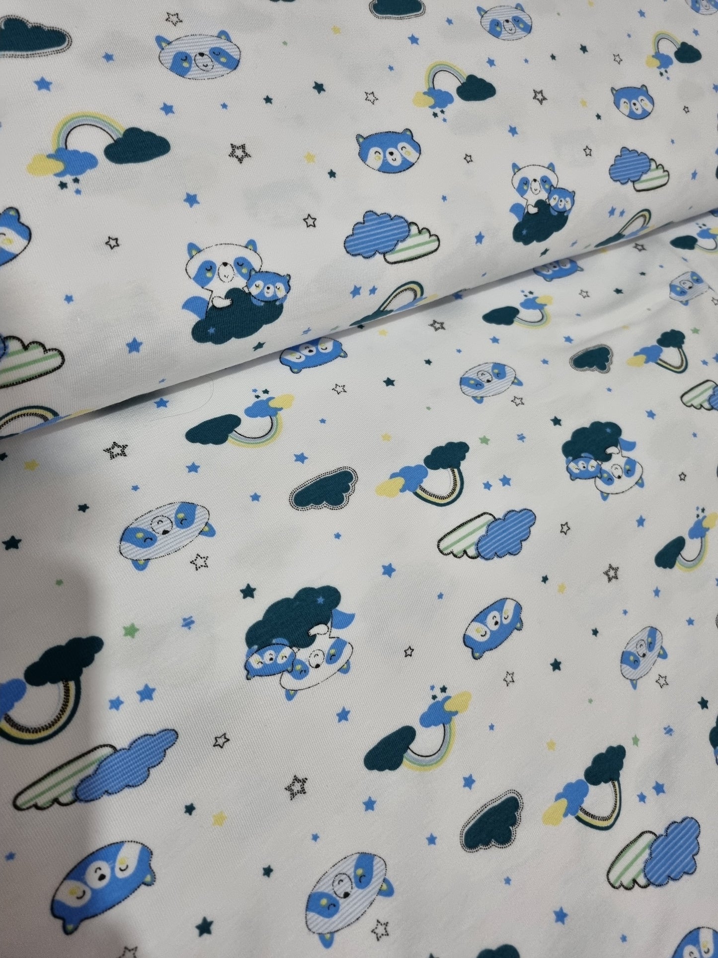 Jersey di cotone certificato Oeko Tex, 95 % cotone 5% elastane, altezza 150 cm