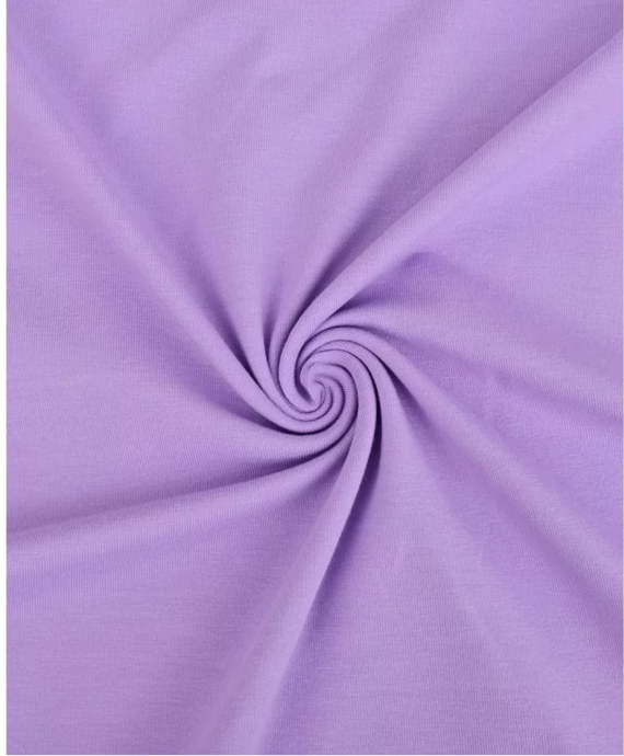 Jersey di  cotone certificato OEKO TEX 95 % cotone 5% elastane, altezza 150 cm LAVANDA
