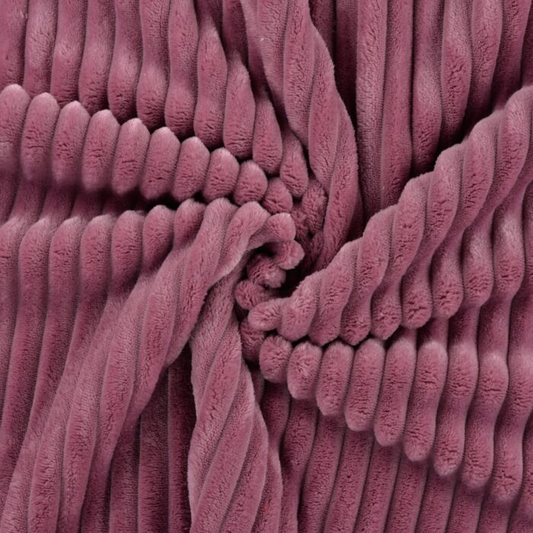 Minky Stripe ROSA ANTICA Tessuto pile a coste, altezza 150 cm