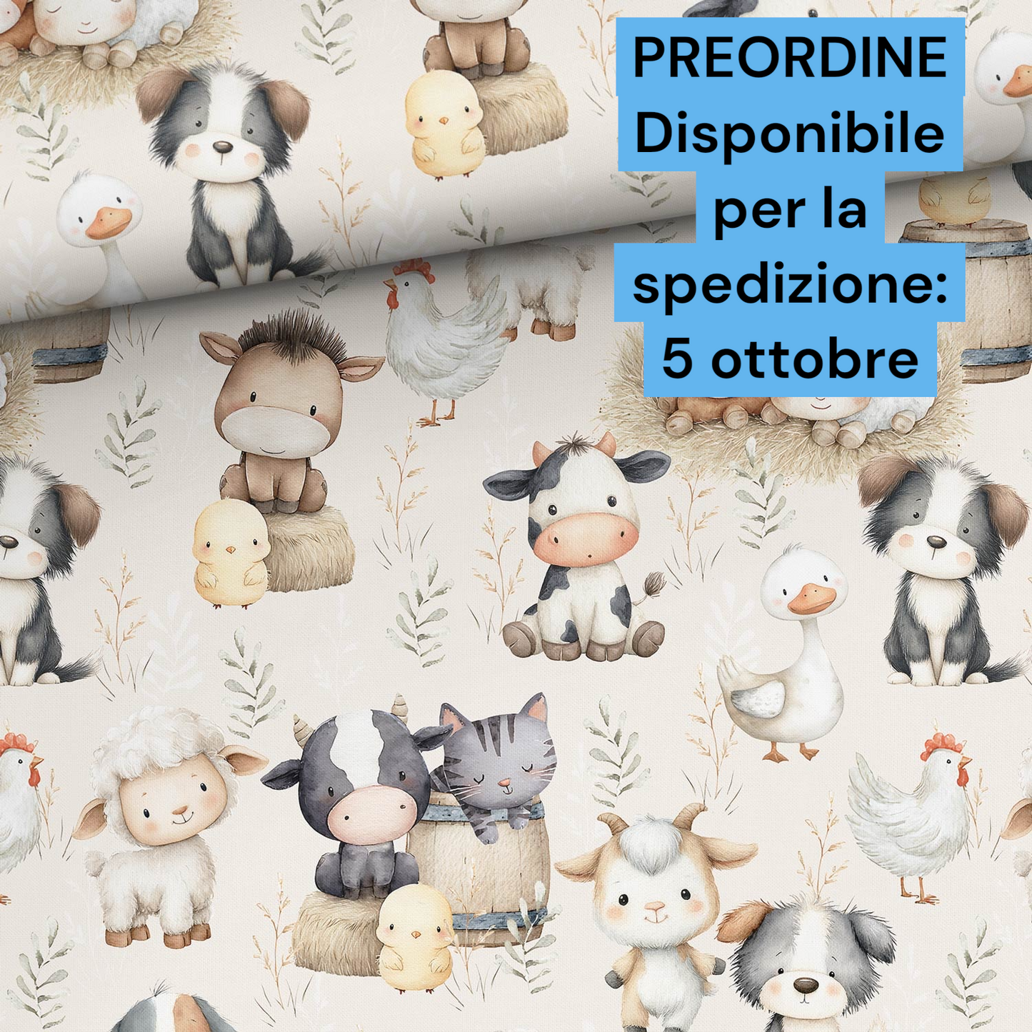 Cotone 100% premium certificato OEKO TEX, stampa digitale , altezza 158 cm