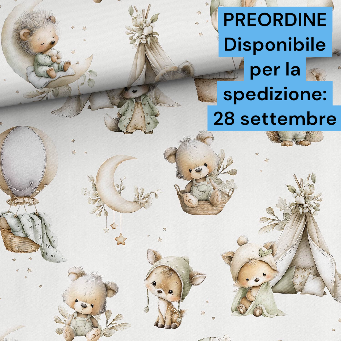 Jersey stampa digitale, certificato OEKO TEX, 92 % cotone 8% elastan, altezza 160 cm