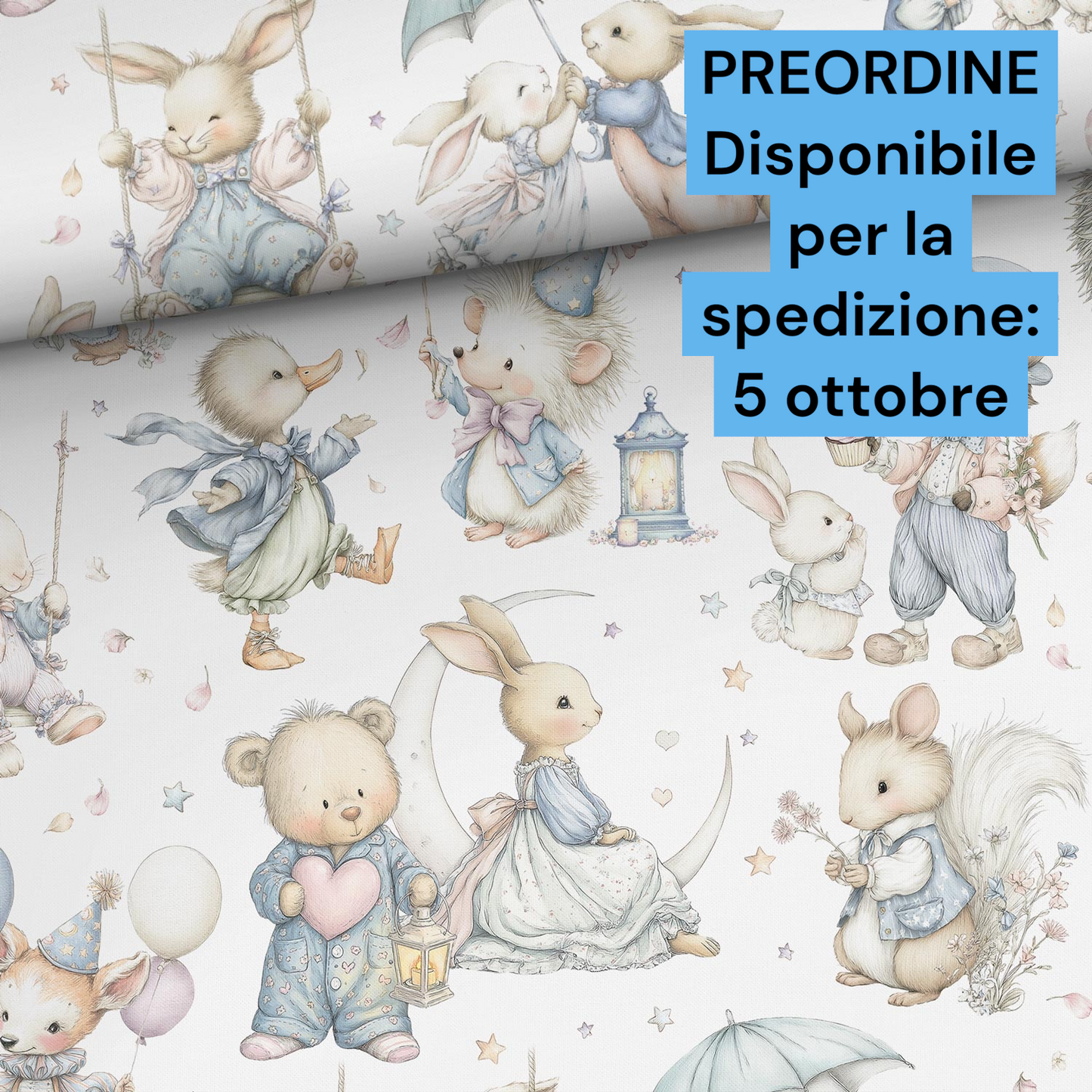 Cotone 100% premium certificato OEKO TEX, stampa digitale , altezza 158 cm