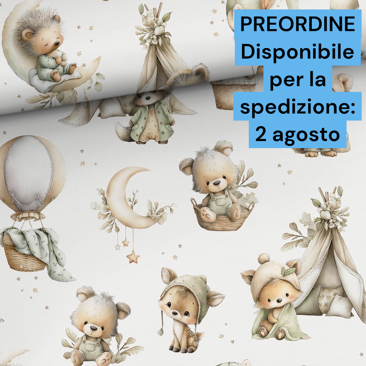 Cotone 100% premium certificato OEKO TEX, stampa digitale , altezza 158 cm