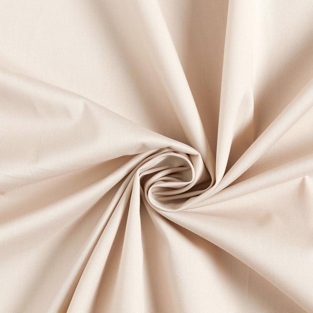 Cotone 100 % popeline BEIGE CHIARO certificato OEKO TEX, altezza 146 cm