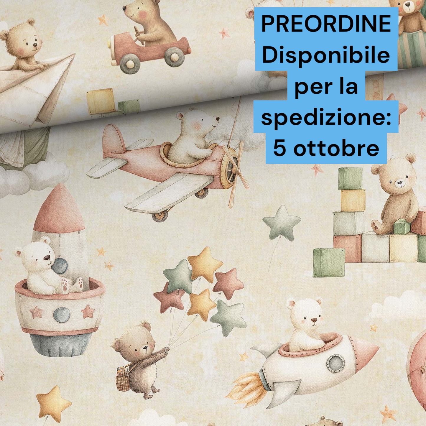 Cotone 100% premium certificato OEKO TEX, stampa digitale , altezza 158 cm