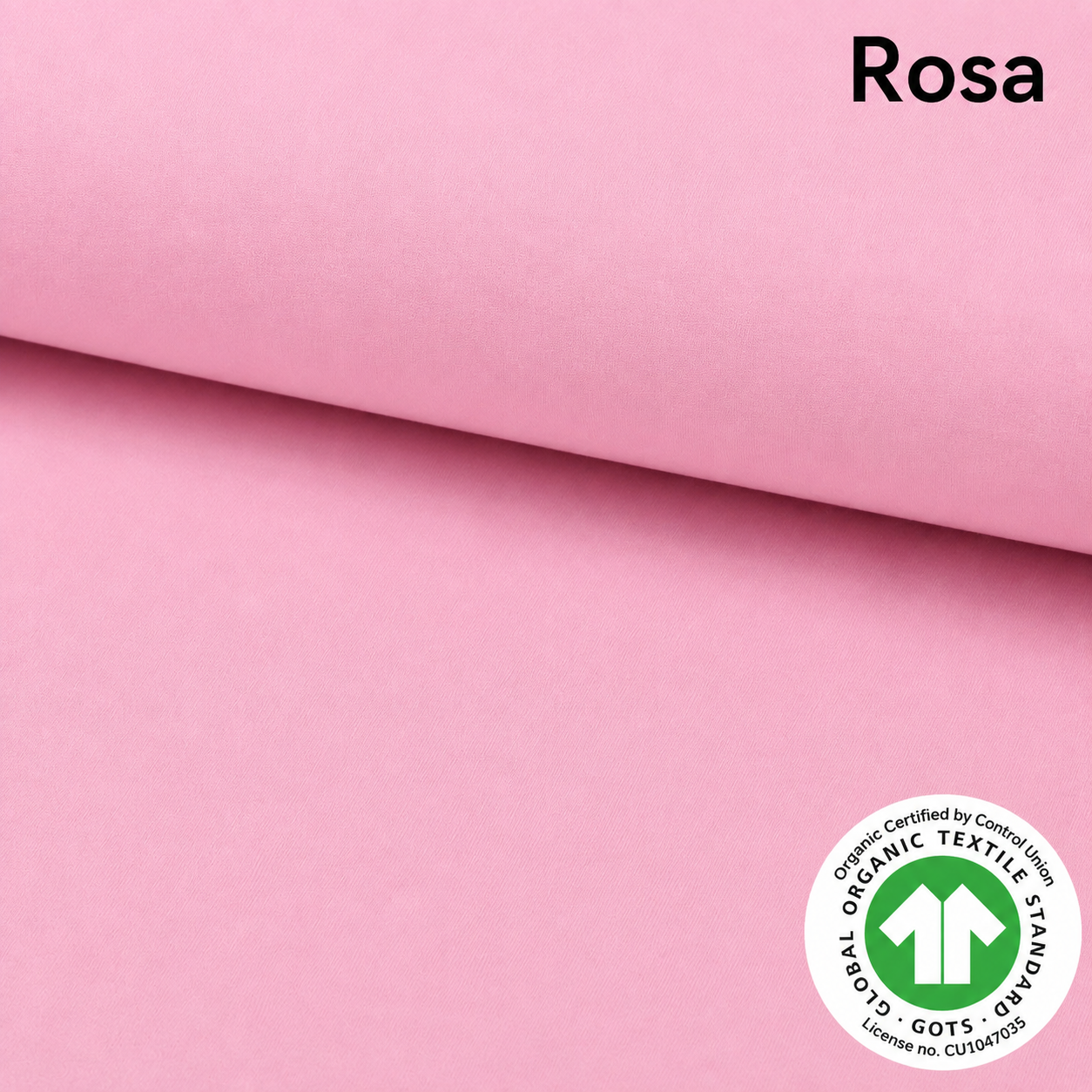Jersey di cotone ROSA, ORGANICO certificato GOTS, 95 % cotone 5% elastane, altezza 150 cm