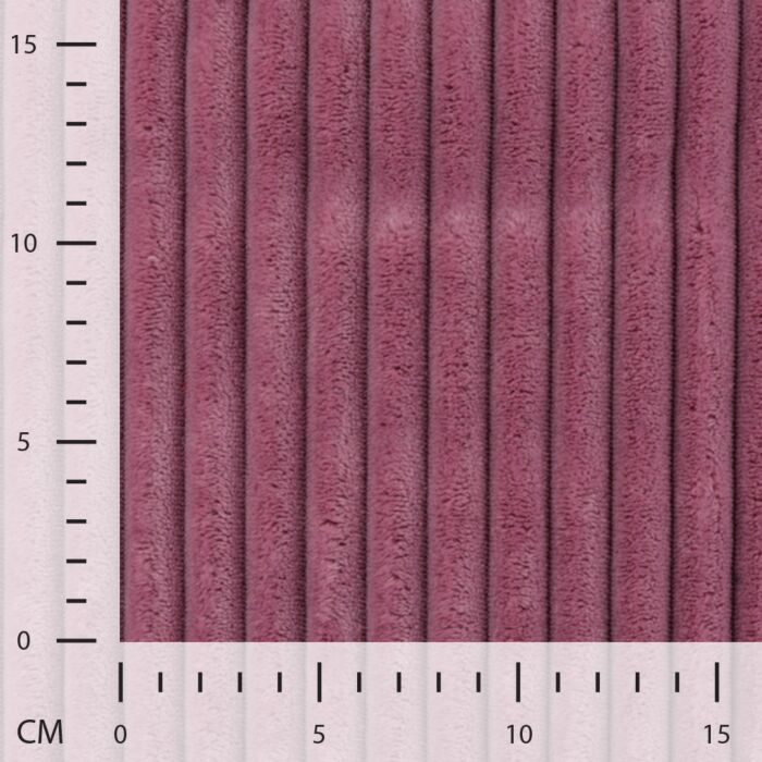 Minky Stripe ROSA ANTICA Tessuto pile a coste, altezza 150 cm