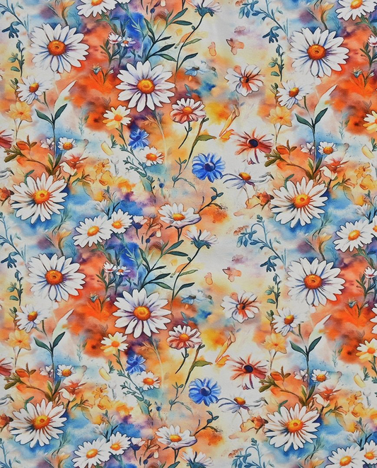 Jersey stampa digitale, certificato OEKO TEX, 95 % cotone 5% elastane, altezza 150 cm