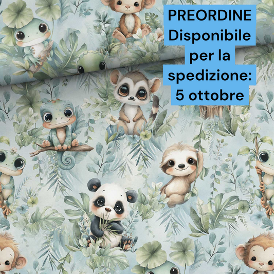 Cotone 100% premium certificato OEKO TEX, stampa digitale , altezza 158 cm