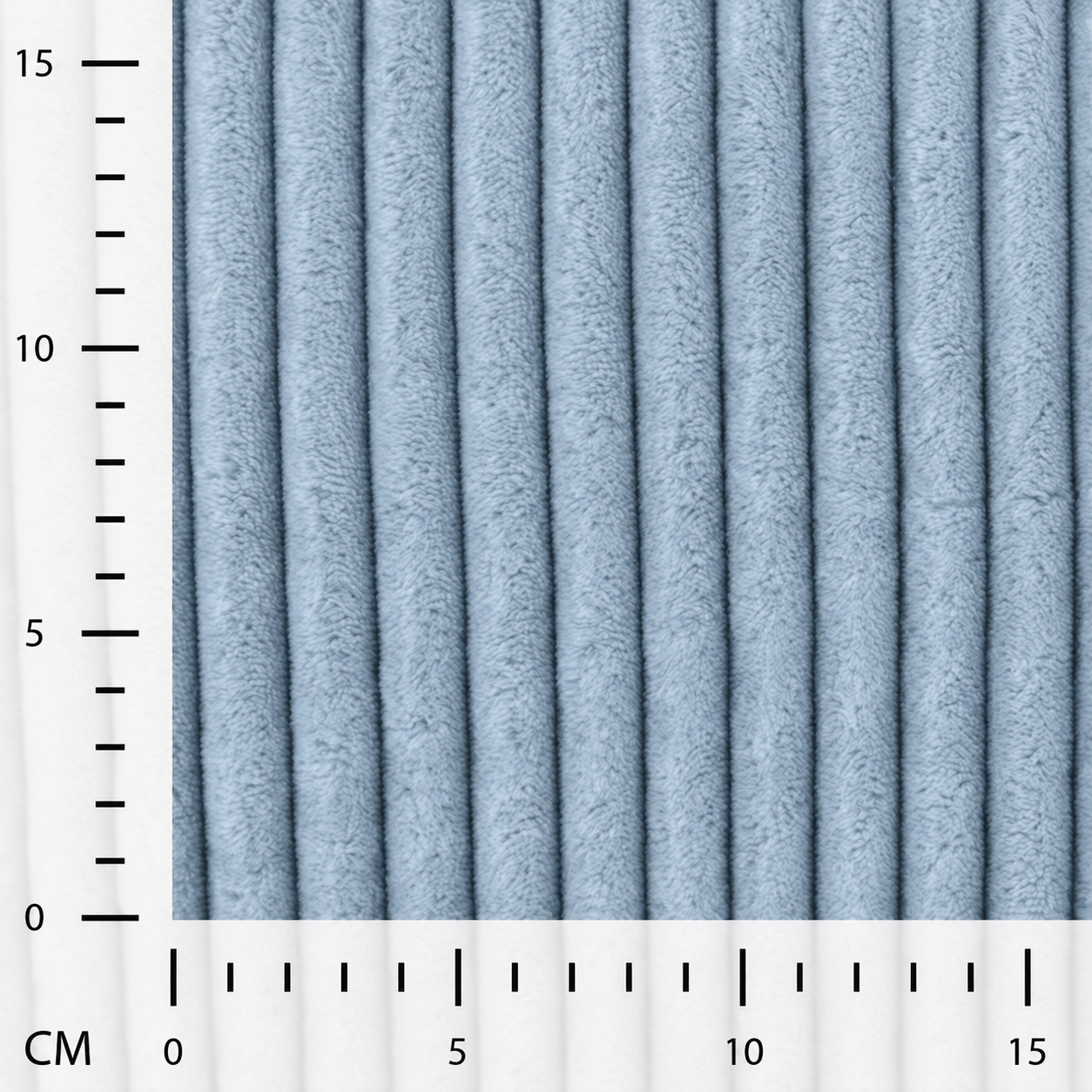 Minky Stripe SOFT BLUE Tessuto pile a coste, altezza 150 cm