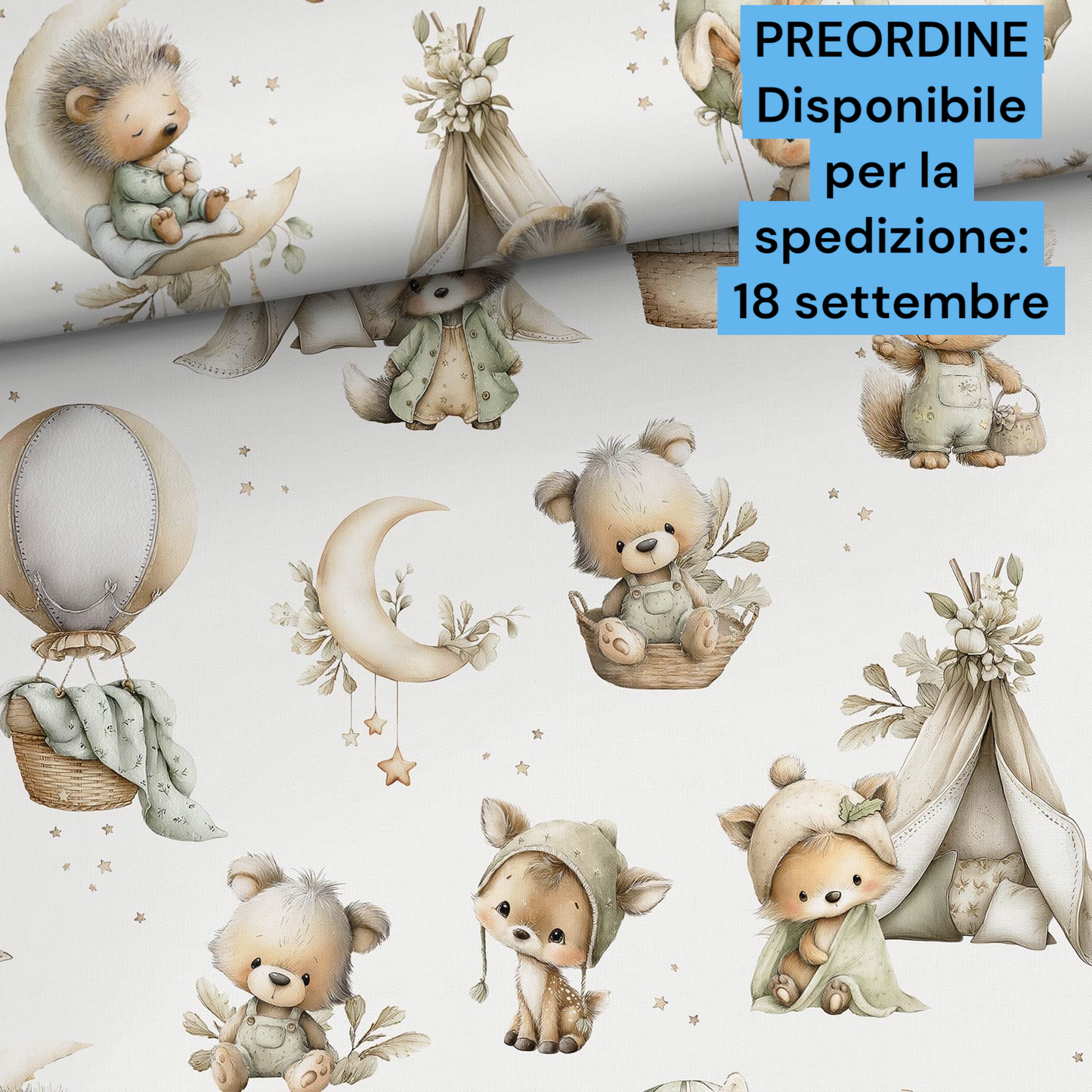 Cotone 100% premium certificato OEKO TEX, stampa digitale , altezza 158 cm