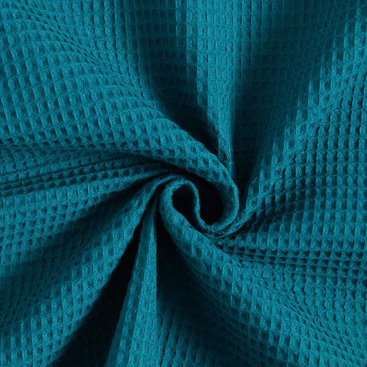 Nido d’ape 100% cotone certificato Oeko Tex altezza 150 cm petrolio