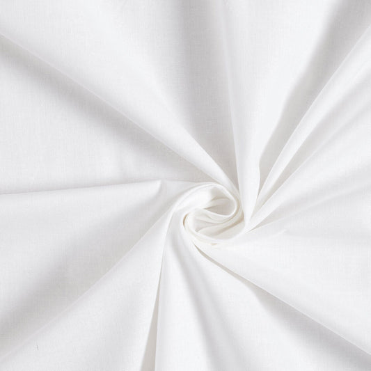Cotone 100 % popeline certificato OEKO TEX bianco, altezza 146 cm