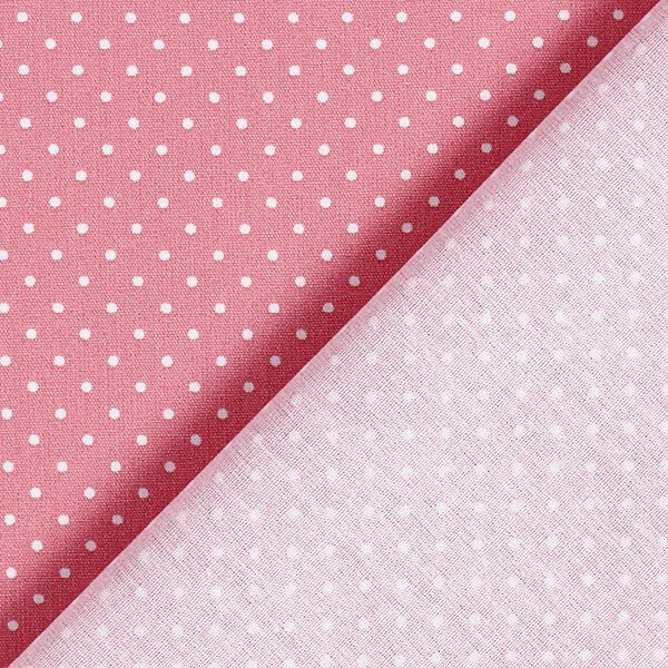 Popeline di cotone 100 % pois bianco/blush, altezza 148 cm