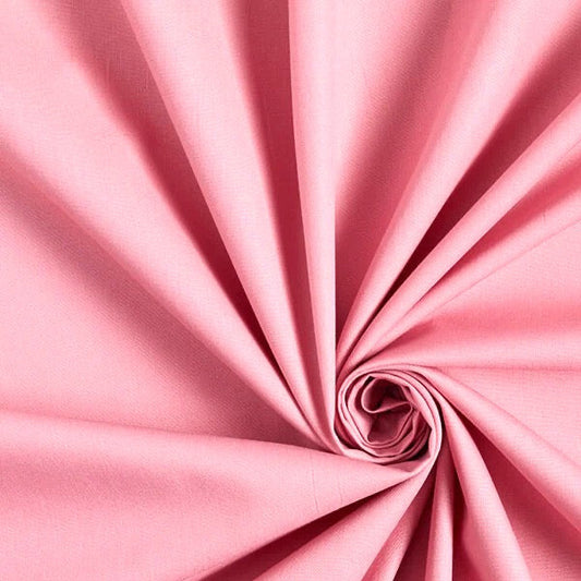Cotone 100 % popeline certificato OEKO TEX Rosa confetto , altezza 146 cm