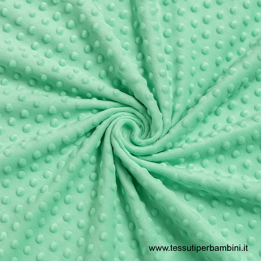 Minky pile menta , altezza 150 cm, peso 250 g