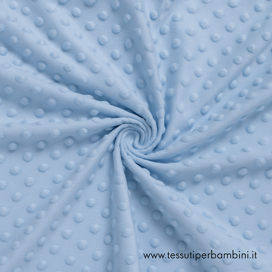 Minky pile dusty blu , altezza 150 cm, peso 250 g