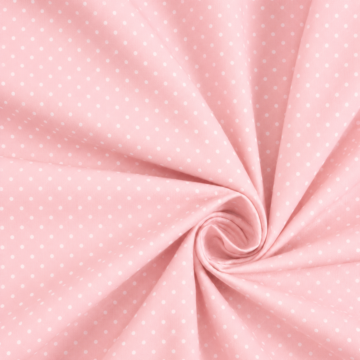 Popeline di cotone 100 % pois bianco/rosa, altezza 148 cm