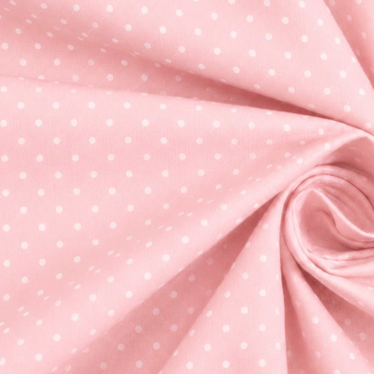 Popeline di cotone 100 % pois bianco/rosa, altezza 148 cm