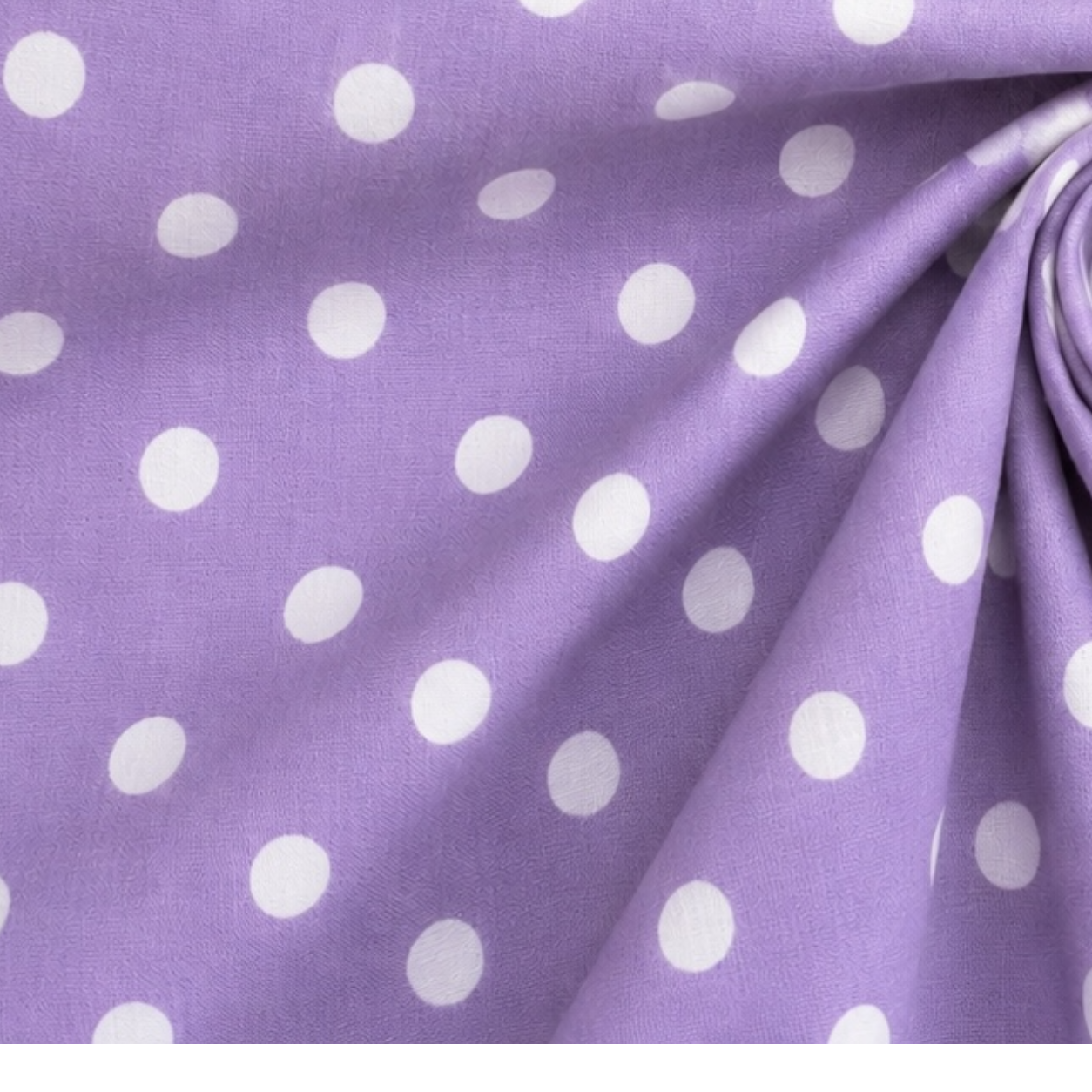 Popeline di cotone 100 % pois bianco/lavanda, altezza 148 cm