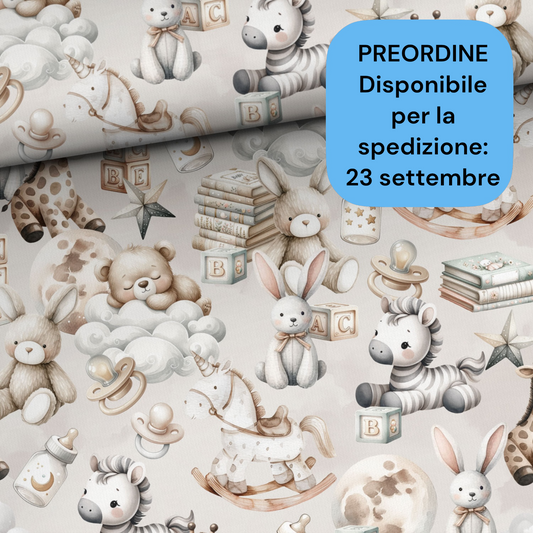 Cotone 100% premium certificato OEKO TEX, stampa digitale , altezza 158 cm