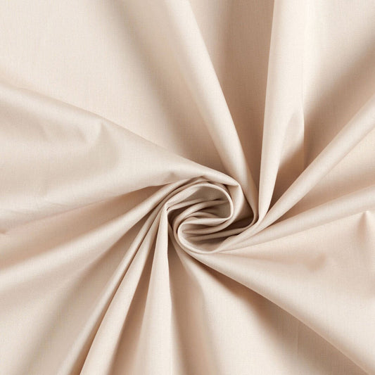 Cotone 100 % popeline certificato OEKO TEX beige, altezza 146 cm