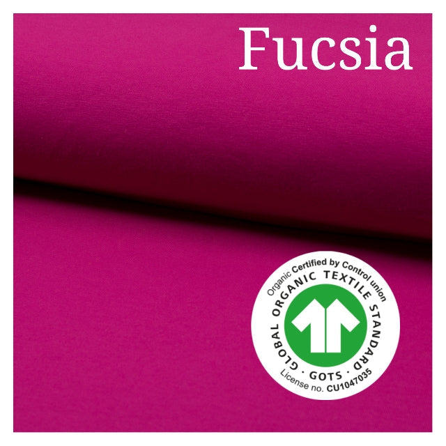 Jersey di cotone FUCSIA,  certificato Oeko Tex , 95 % cotone 5% esaltan, altezza 150 cm