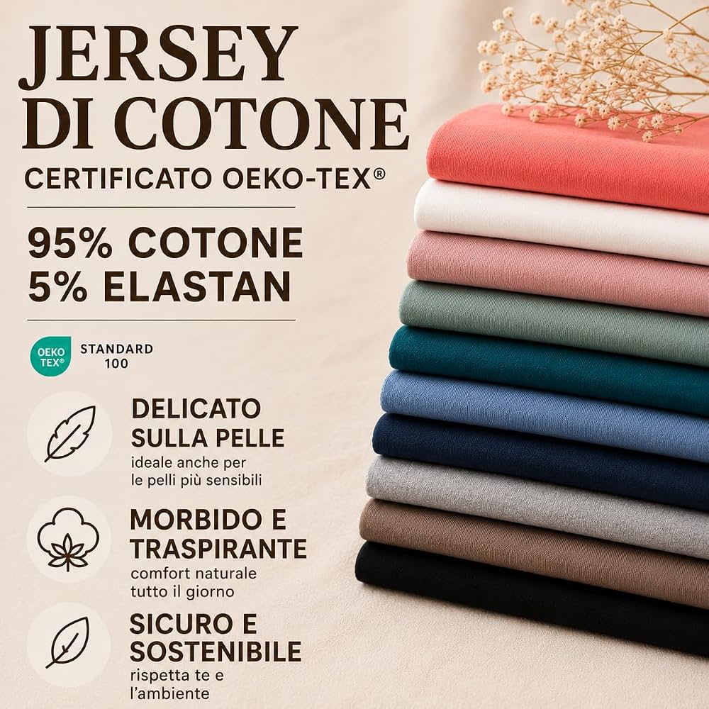 Jersey di cotone FUCSIA,  certificato Oeko Tex , 95 % cotone 5% esaltan, altezza 150 cm