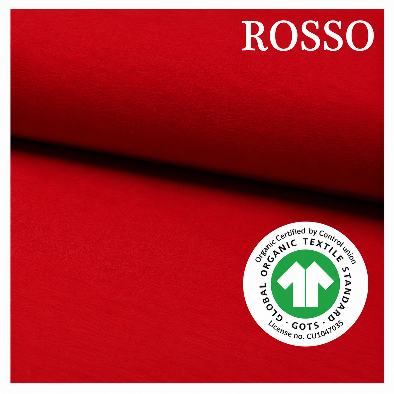Jersey di cotone ROSSO, certificato Oeko Tex , 95 % cotone 5% esaltan, altezza 150 cm