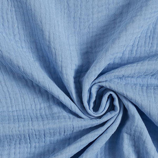 Mussola di cotone 100 %, certificato Oeko Tex, altezza 135 cm LIGHT BLU