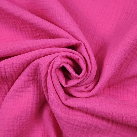 Mussola di cotone 100 %, certificato Oeko Tex, altezza 135 cm FUCSIA