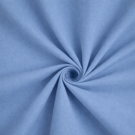 Cotone 100 % popeline certificato OEKO TEX dusty blu, altezza 146 cm