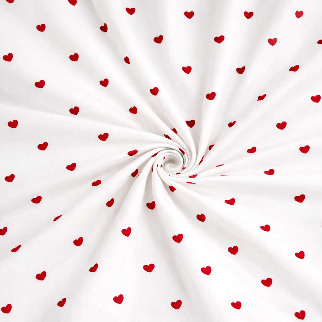 Popeline di cotone 100 % cuoricini, altezza 148 cm