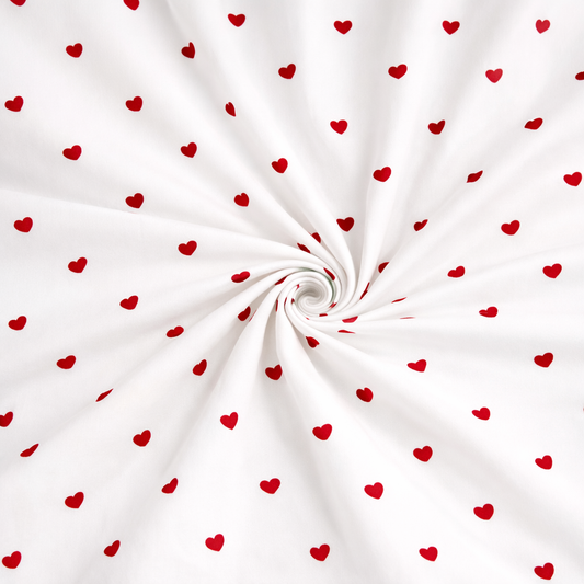 Popeline di cotone 100 % cuoricini, altezza 148 cm