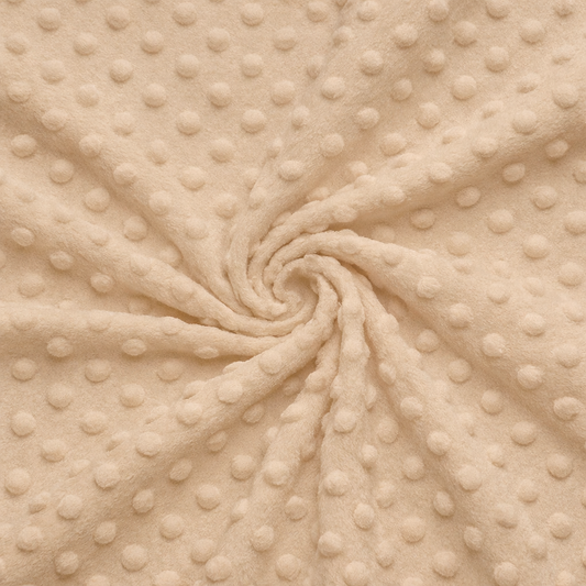 Minky pile beige cipriato, altezza 150 cm, peso 250 g