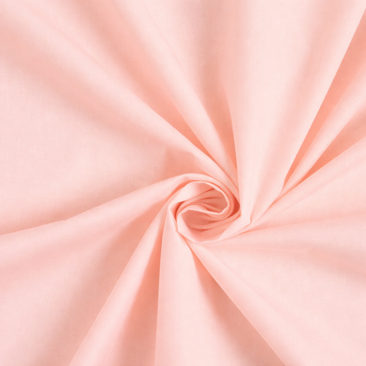 Cotone 100 % popeline certificato OEKO TEX rosa salmone latte, altezza 146 cm
