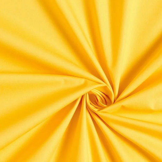 Cotone 100 % popeline certificato Oeko Tex giallo, altezza 146 cm