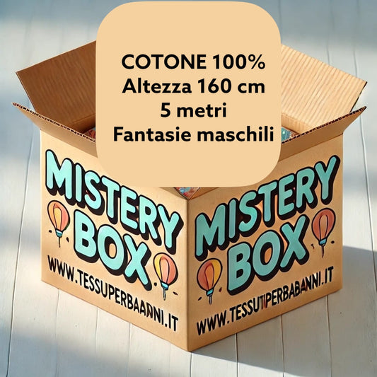 Mistery box 5 m cotone 100% altezza 160 cm, fantasie maschili