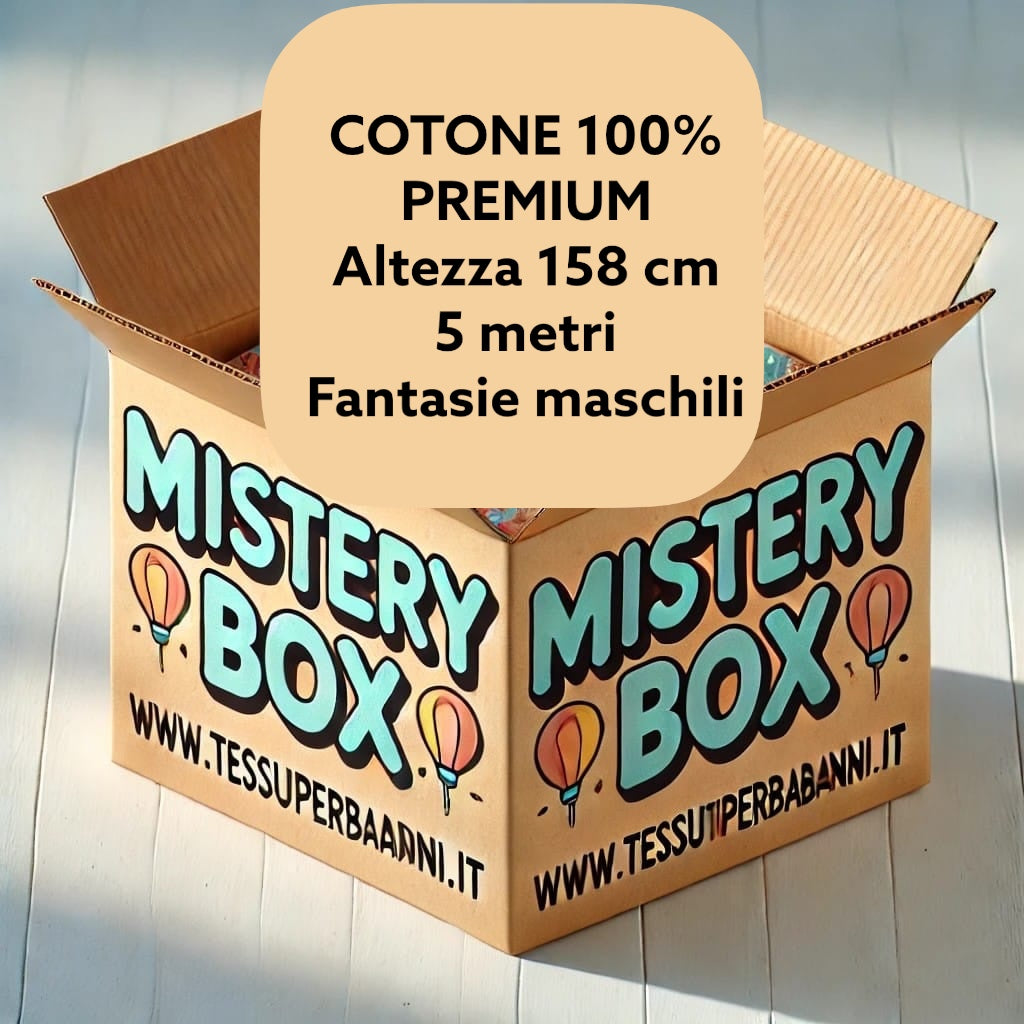 Mistery box 5 m cotone 100% PREMIUM altezza 158  cm, fantasie maschili