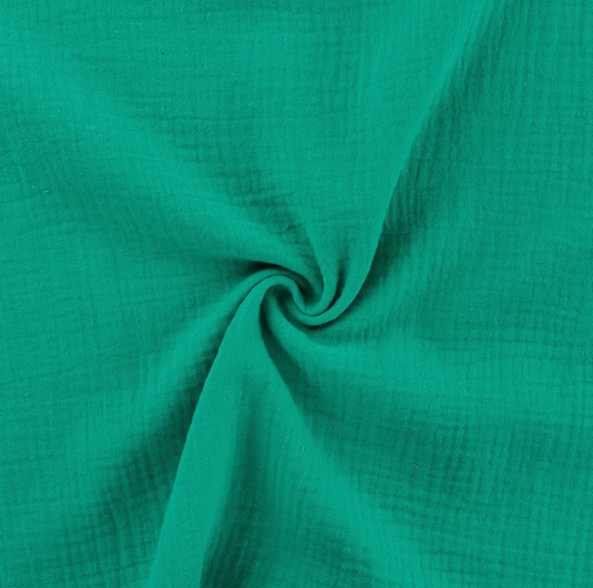 Mussola di cotone 100 %, certificato Oeko Tex, altezza 135 cm EMERALD