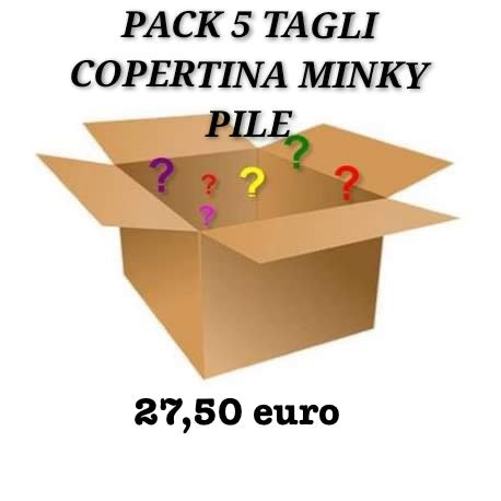 Pack 5 tagli copertina  minky pile, misura 73 cm x 100 cm